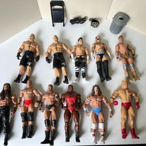 WWE Action Figures 12 Wrestlers 11 Mattel 1 Jakks Brand